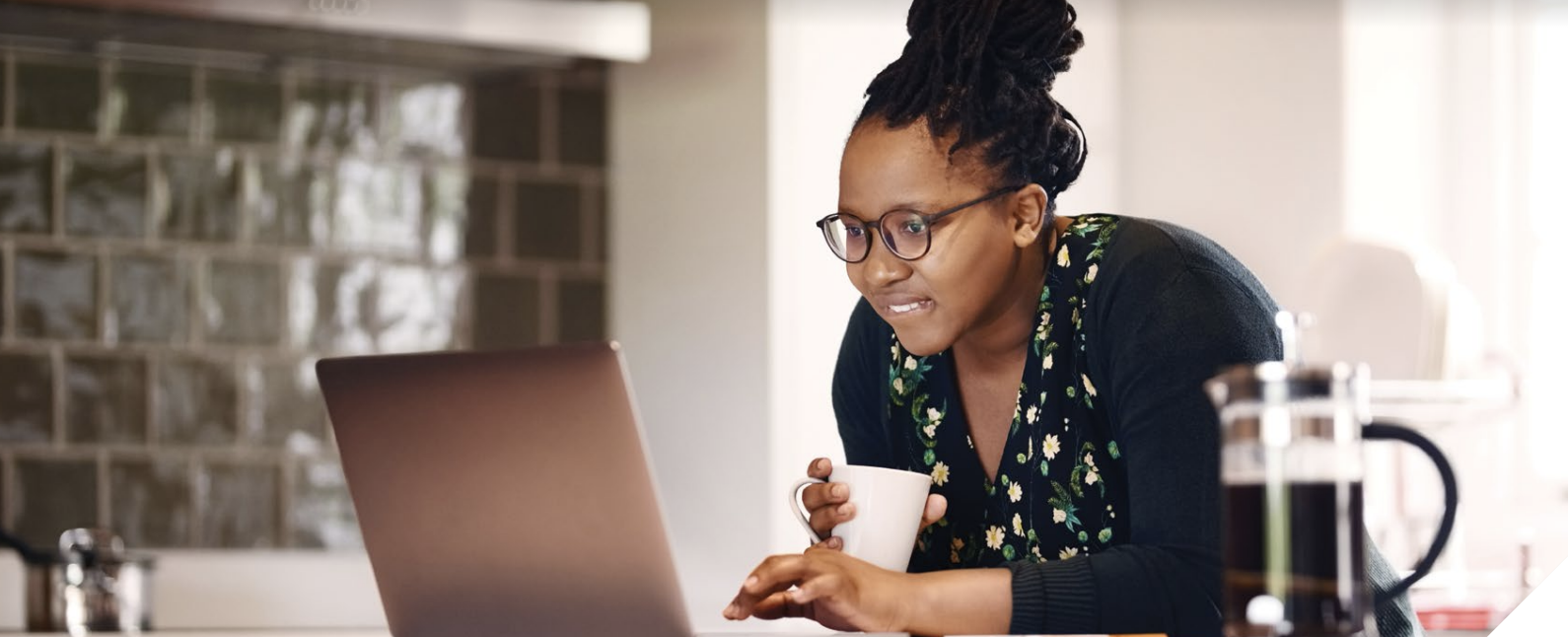 Woman looking at computer